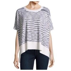 Hayden 100% Cashmere Striped Poncho Sweater Vest Oversized Boho Cozy Size XS SEE